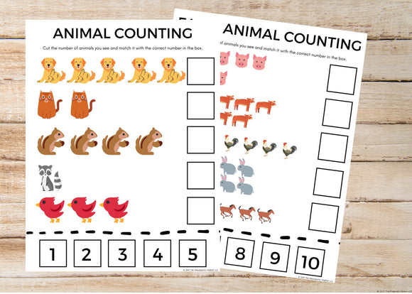 Animal Counting Worksheets