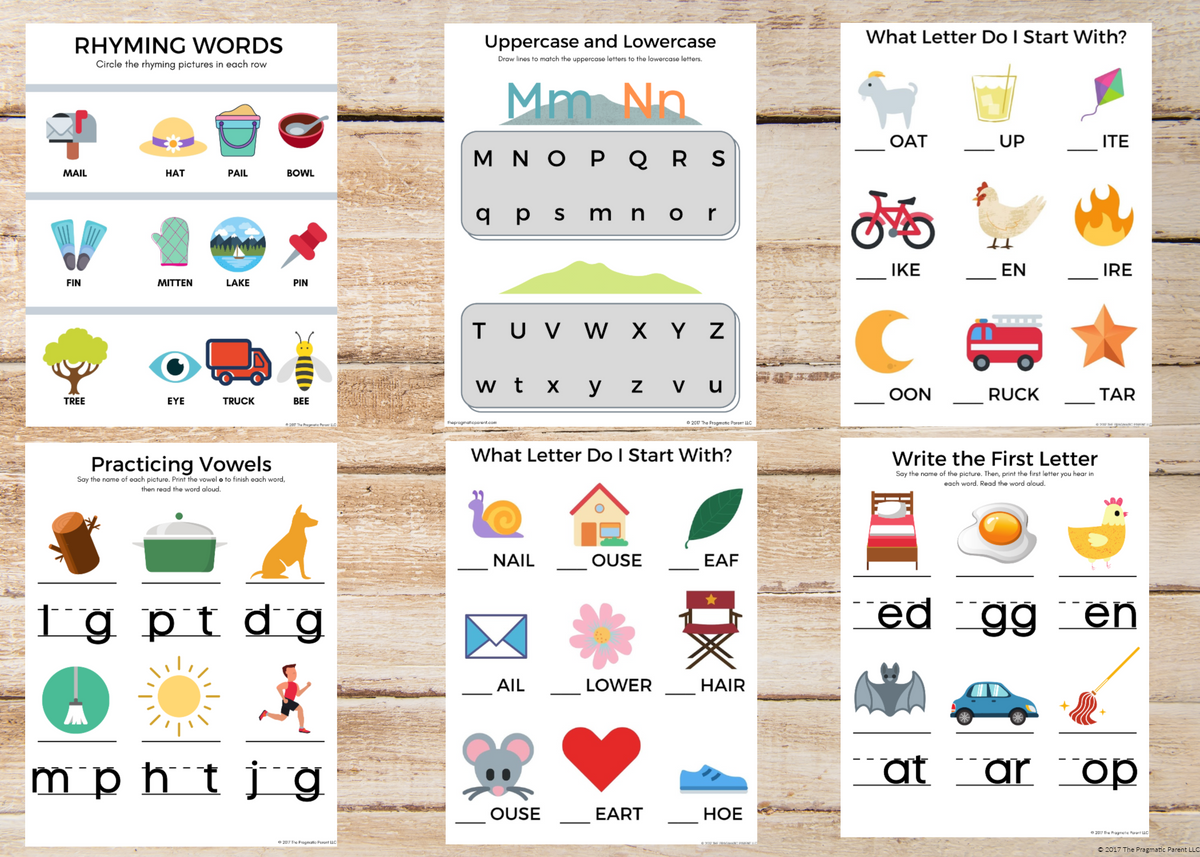 ABCs Phonics Rhyming BUNDLE 45 Worksheets