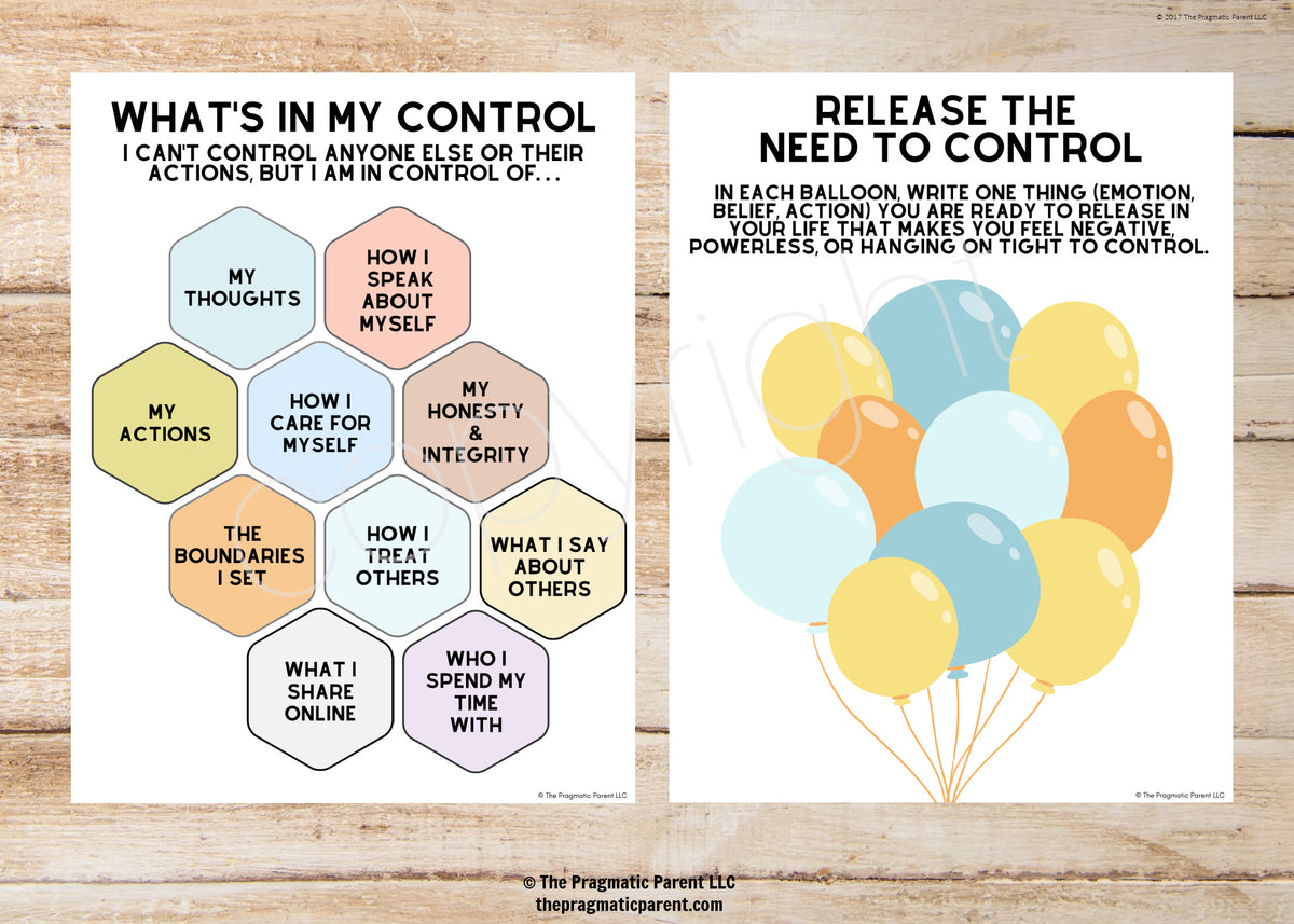 What's In and Out of My Control Posters and Worksheet – The Pragmatic ...