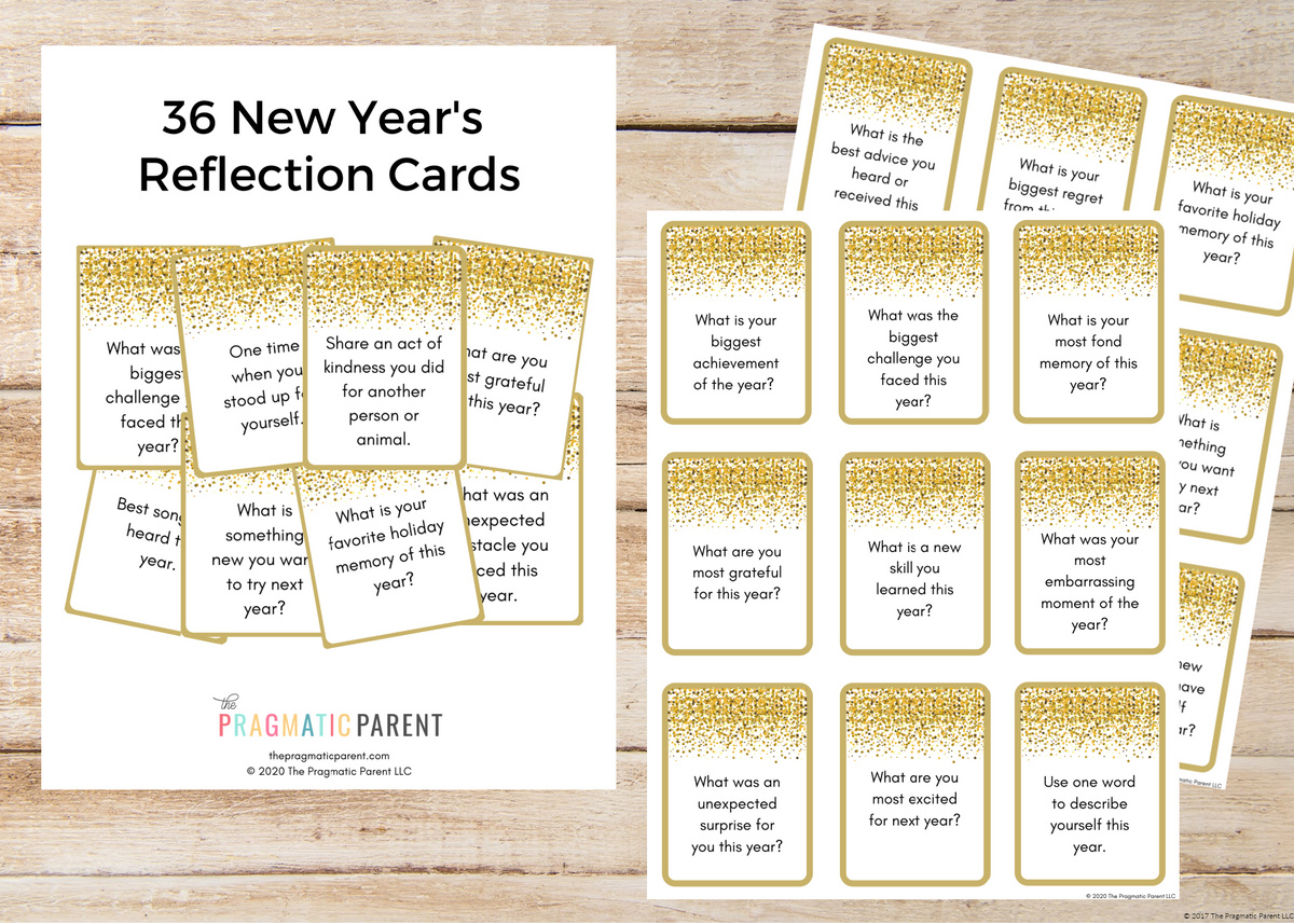 36 New Years Family Reflection Cards – The Pragmatic Parent