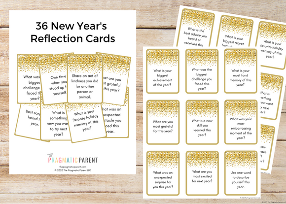 36 New Years Family Reflection Cards