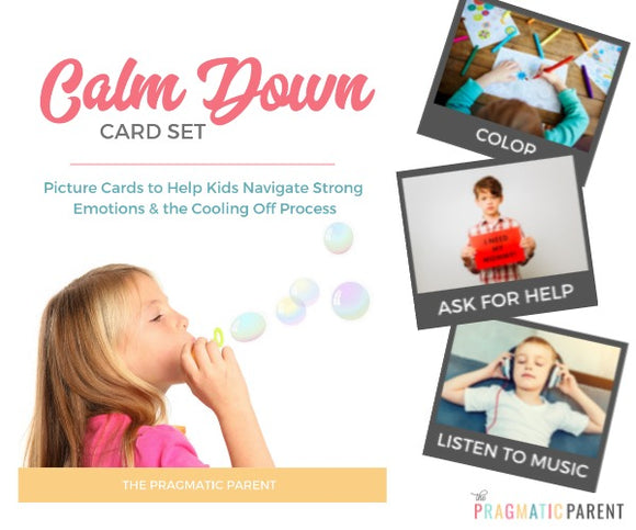 Calm Down Picture Card Set for Kids