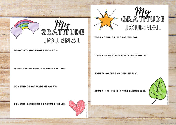 Kid's Gratitude Journal Printables