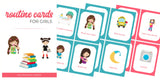Girl's Daily Routine & Chore Cards (80)